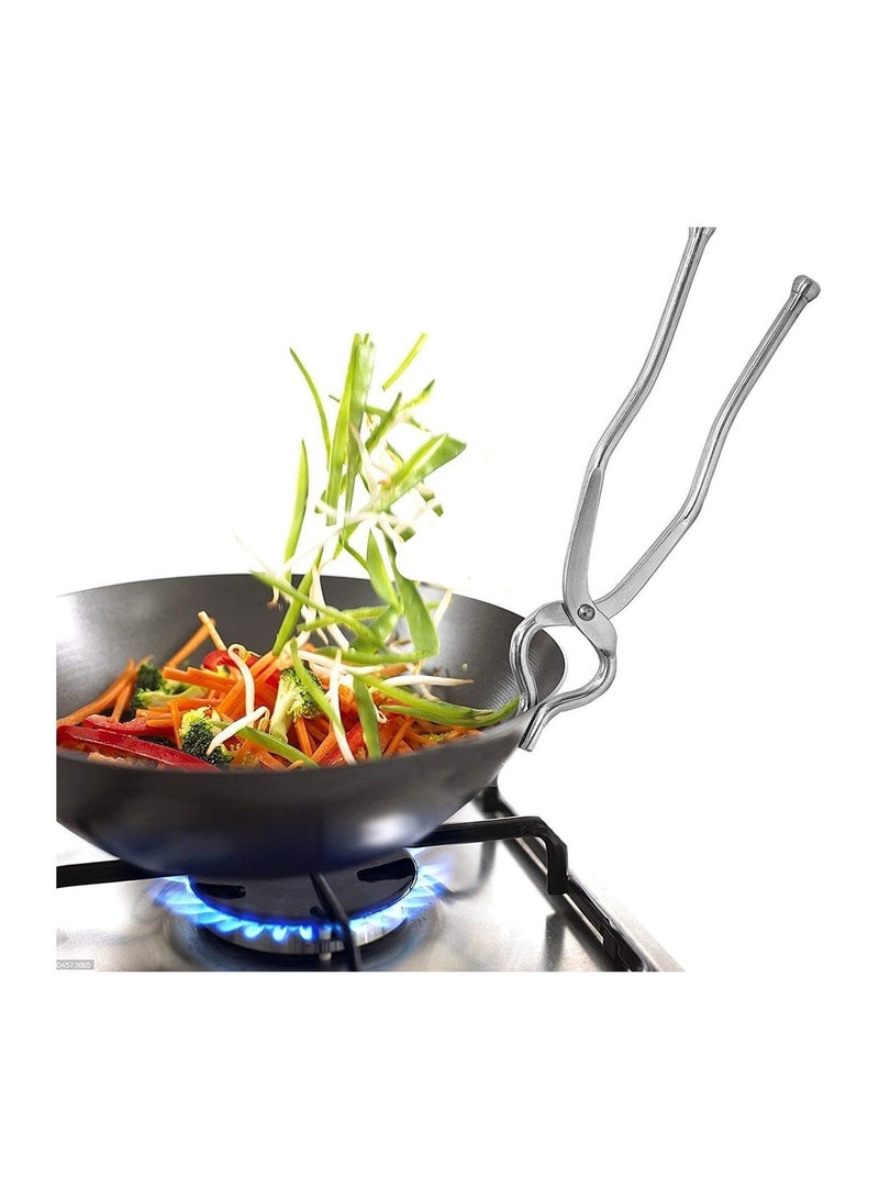 AMM Stainless Steel Sansi pakkad Sandasi pincer chimta Tongs Utensil Holder with Handle Smart Kitchen Tool - Image 1