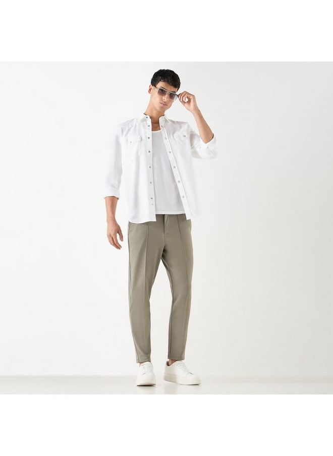 Iconic Iconic Regular Fit Solid Shirt with Long Sleeves and Pockets  - Image 2