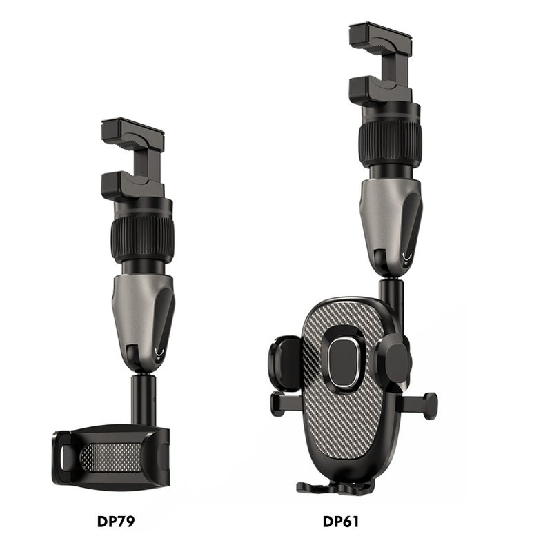 Rearview Mirror Phone Holder: Black Type 2 360° Rotating Angle - Stable One-Hand Operation Phone Mount for Car Safe Driving & Multi-Scene Use - Image 2