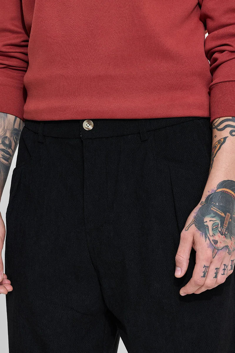 SNITCH بنطلون أسود بخصر متوسط وقصة مريحة