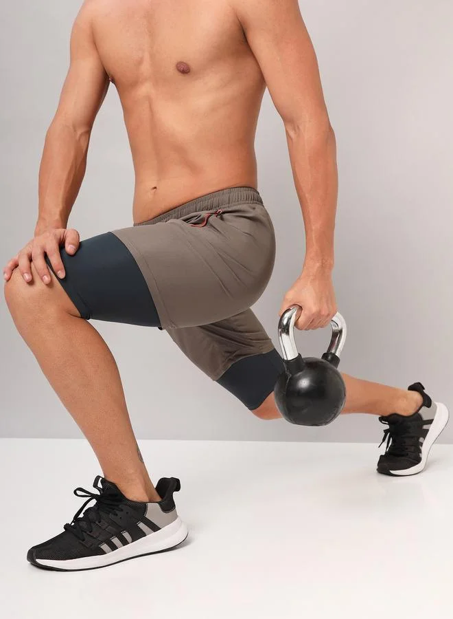 Technosport Men Solid Slim Fit Compression Tights