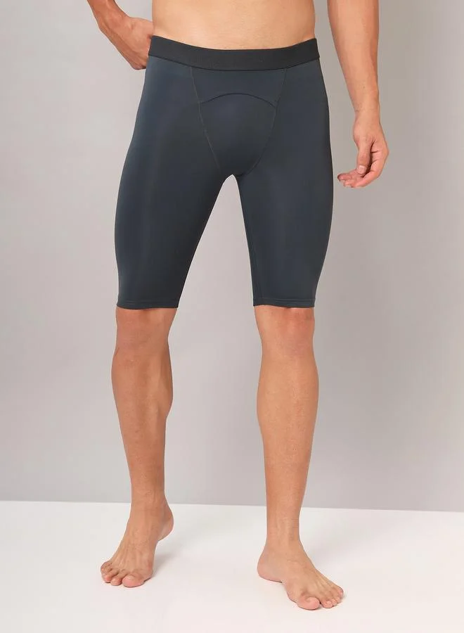 Technosport Men Solid Slim Fit Compression Tights
