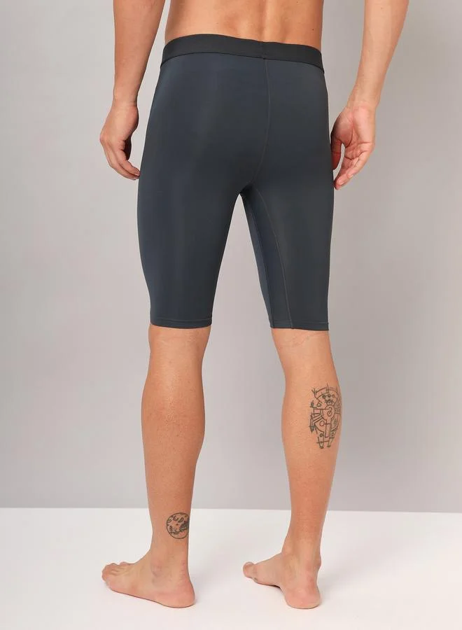 Technosport Men Solid Slim Fit Compression Tights