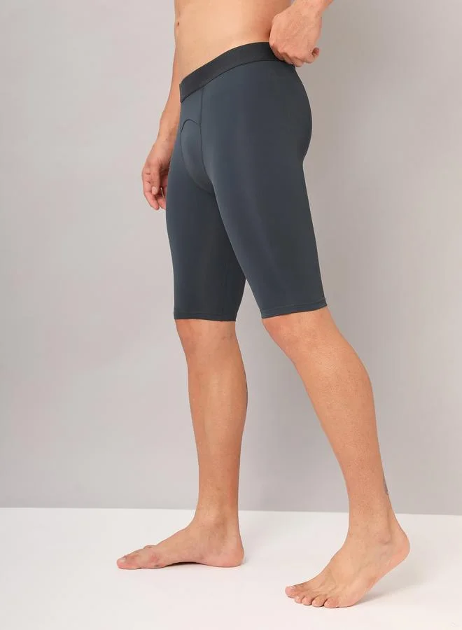 Technosport Men Solid Slim Fit Compression Tights