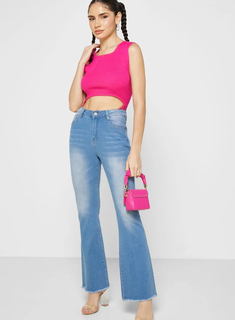 Ginger Mid Wash Flared Jeans