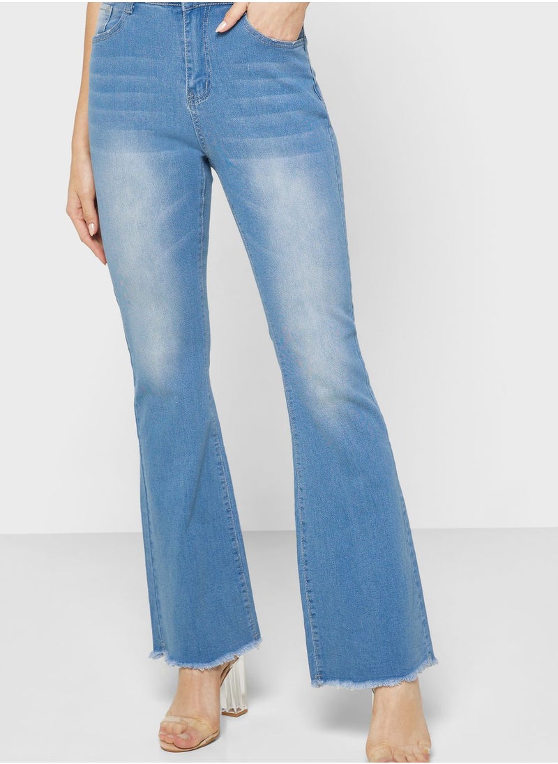 Ginger - Mid Wash Flared Jeans - Image 1