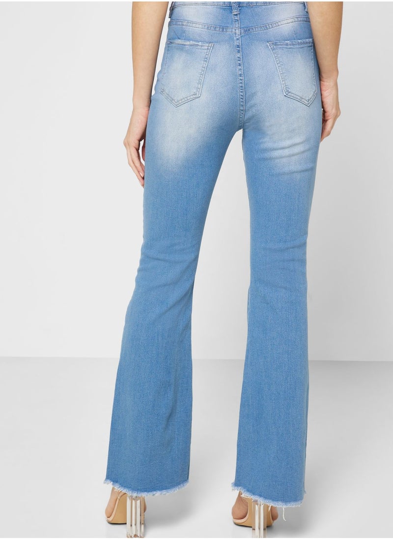Ginger - Mid Wash Flared Jeans - Image 1