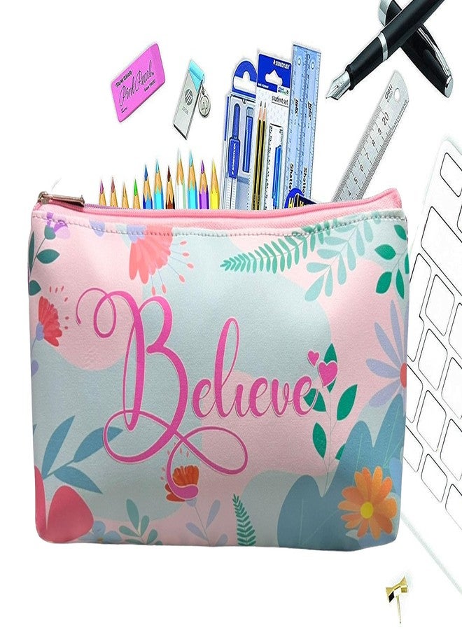 JIADA Beautiful Flower Print Pencil/Utility/Make up Pouch for Girls - Image 1