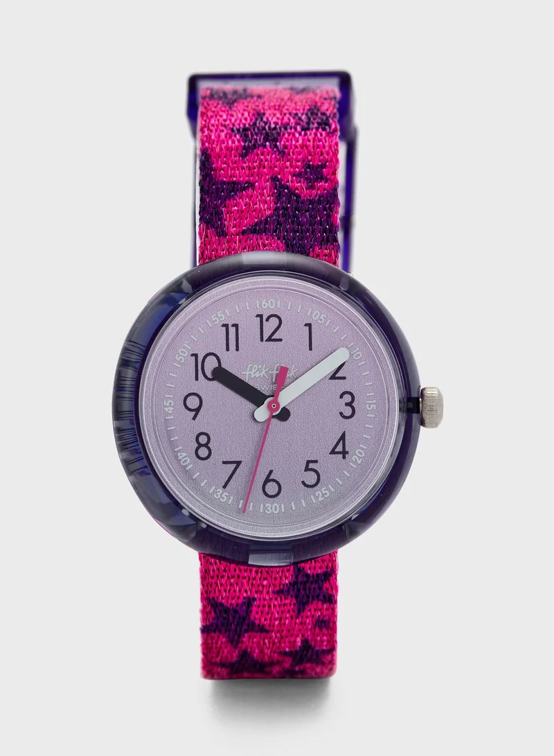 Flik Flak Kids Glitter Stars Watch