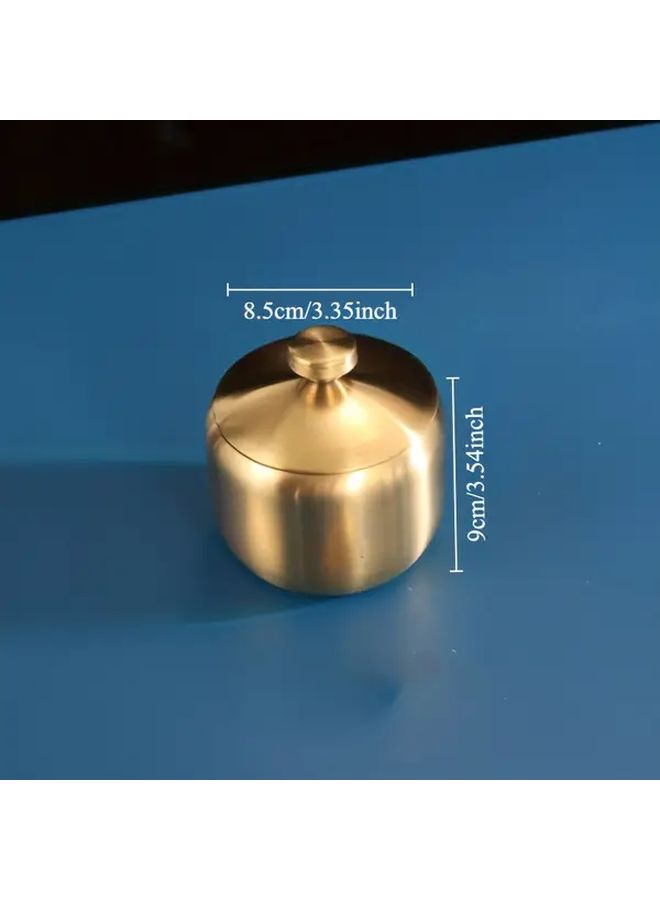 Multipurpose Stainless Steel Sugar Bowl With Lid 1pc Seasoning Jar For Salt Pepper And Monosodium Glutamate Kitchen Organizer With Spoon - Image 2
