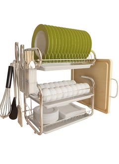Metal dish rack with modern and durable design for kitchen organization