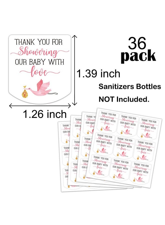 EKSPLODI Hand Sanitizer Labels Thank You for Showering Our Little One with Love Stickers, Baby Shower Favor Stickers, Baby Shower Party Favors for Girl. - Image 2