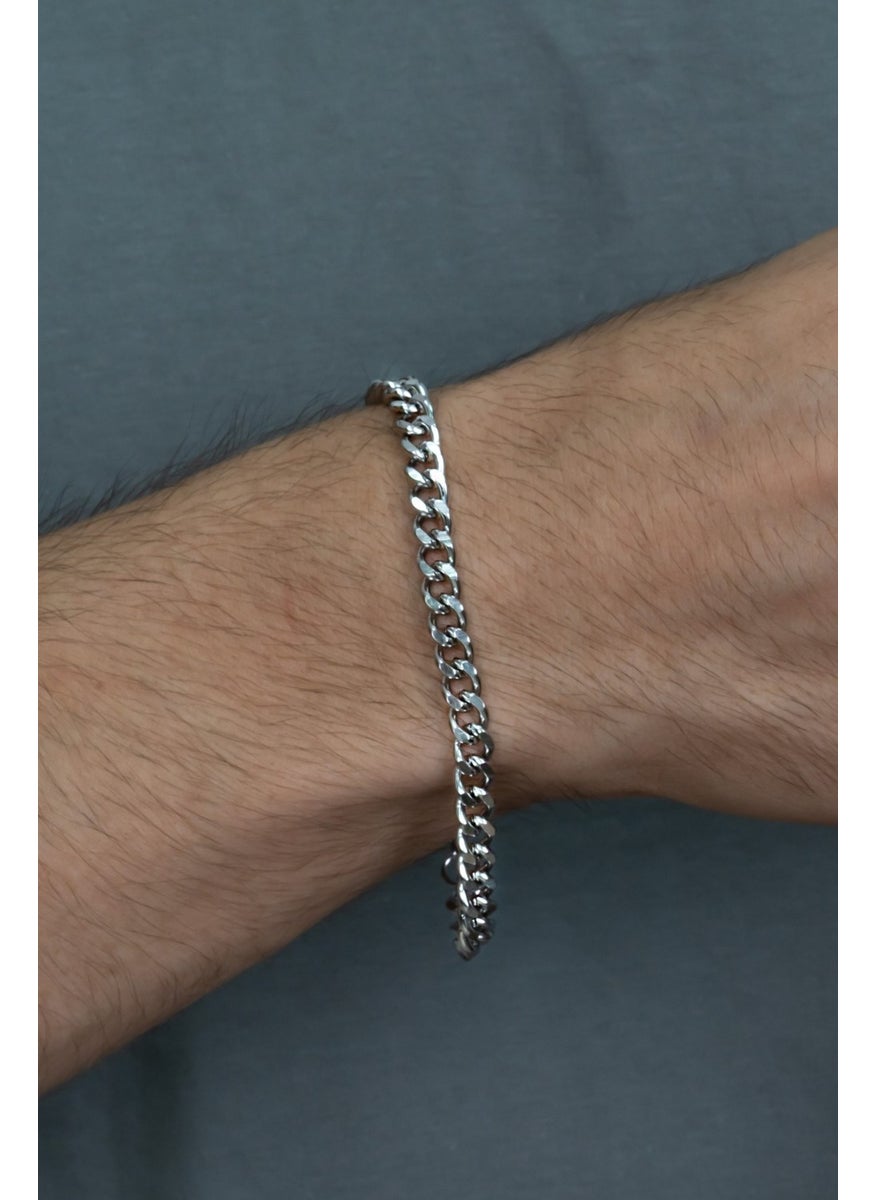 Takı Dükkanı Jewelry Shop Cuban Gourmet Men's Steel Chain Bracelet 7mm 21CM eck29b  - Image 3