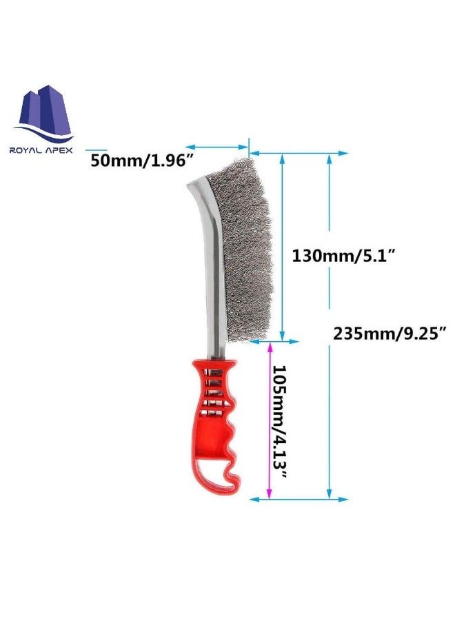 Royal Apex Royal Apex Plastic Handle Stainless Steel Wire Brush Diy Metal Cleaner Rust Paint Removing Tool Hand Scratch Brush (2)  - Image 2