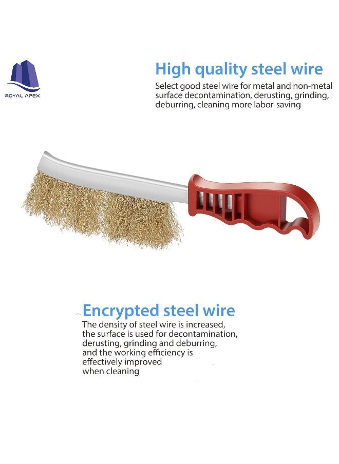 Royal Apex Royal Apex Plastic Handle Stainless Steel Wire Brush Diy Metal Cleaner Rust Paint Removing Tool Hand Scratch Brush (2)  - Image 3