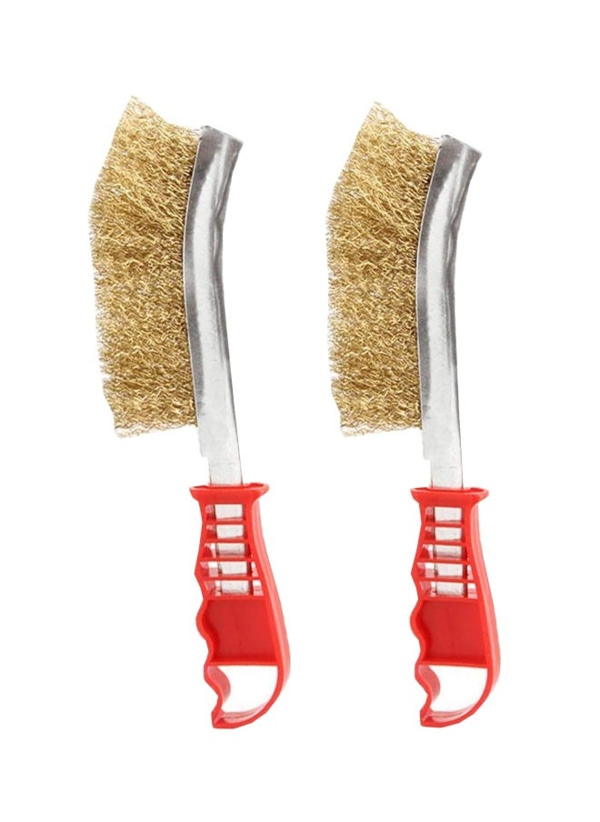 Royal Apex Royal Apex Plastic Handle Stainless Steel Wire Brush Diy Metal Cleaner Rust Paint Removing Tool Hand Scratch Brush (2)  - Image 1