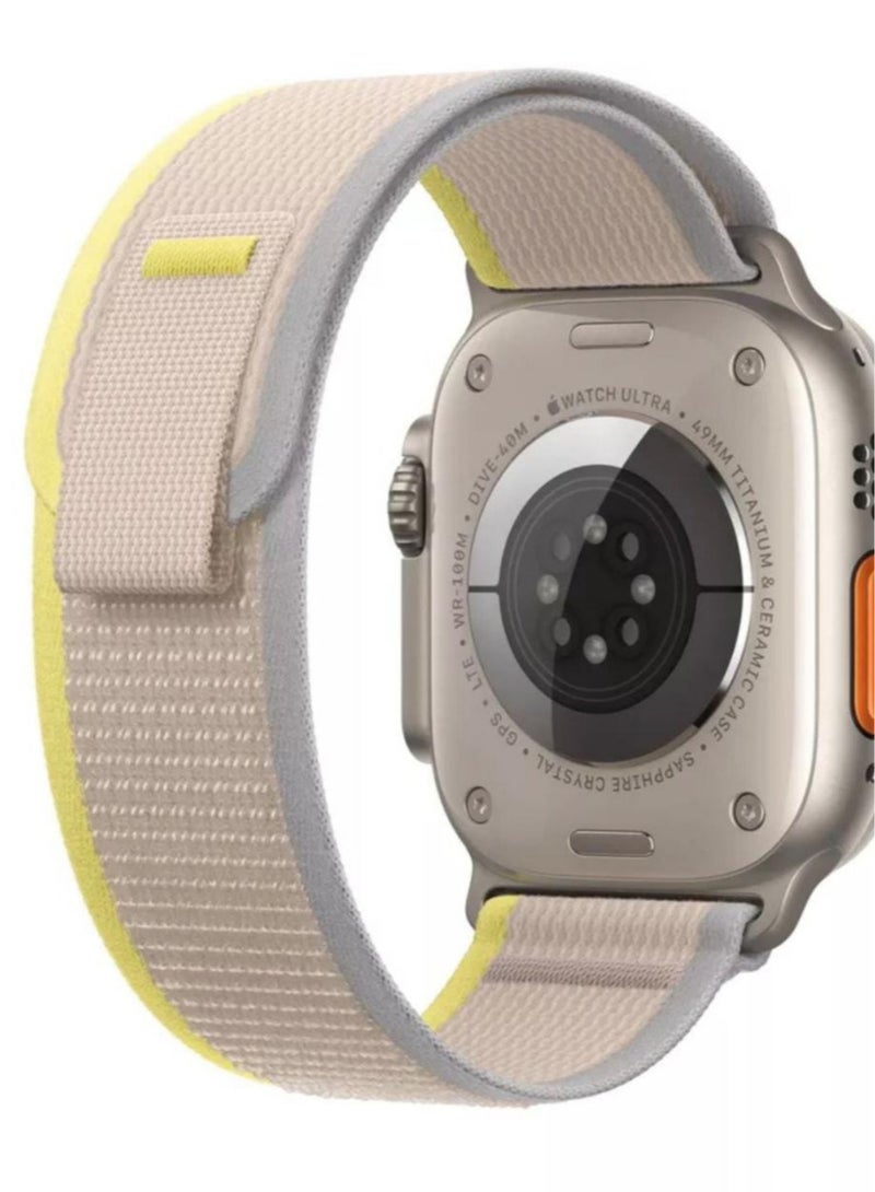 The new Apple Watch band is wonderful shape  beige color with yellow size 46 - Image 1