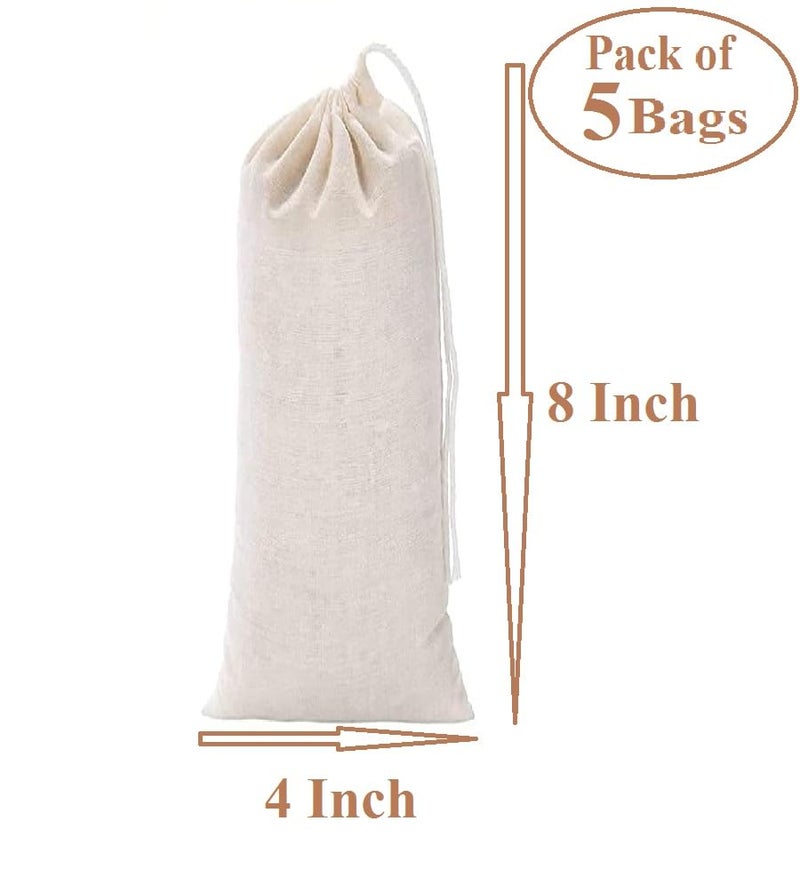 WUD 5 Pcs. Empty Cold Brew Coffee Bags with Drawstring, 8x4 inch - Image 3