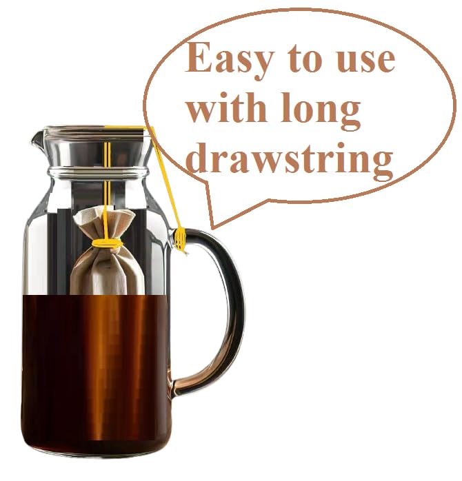 WUD 5 Pcs. Empty Cold Brew Coffee Bags with Drawstring, 8x4 inch - Image 5