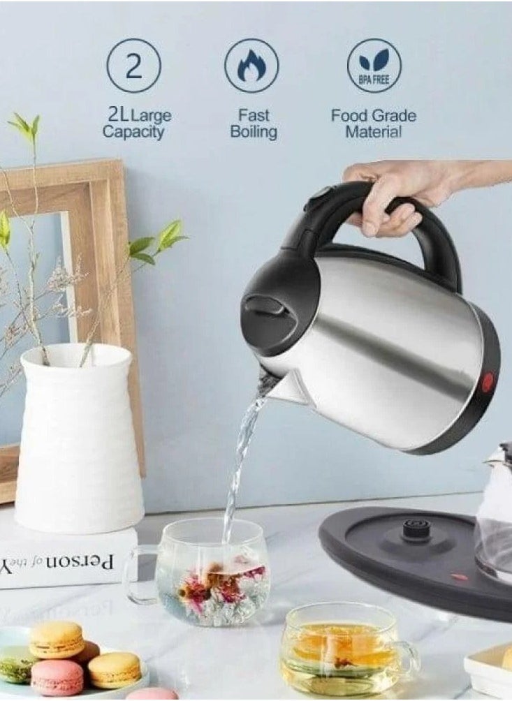 Denx Kettle With Tea Tray, Electric Kettle With Tea Tray And Automatic Shut-Off Feature, Transparent Glass Tea Maker With Filter - Image 4