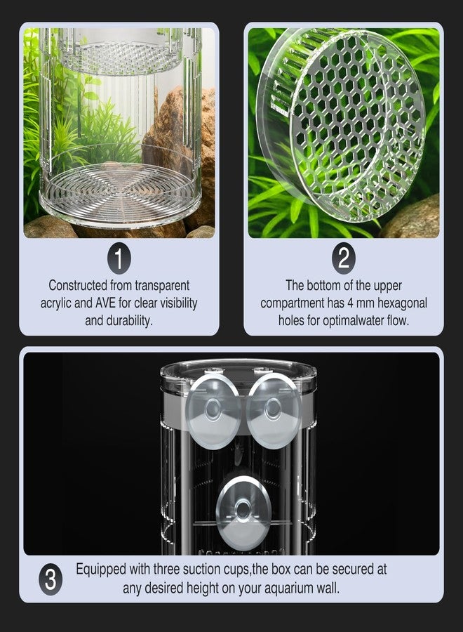 FKSC Floating Acrylic Breeder Box for Fish Tank - Aquarium Isolation Separator Hatchery Incubator for Guppy, Betta, Clownfish, Coral, Baby & Injured Fish - Image 5