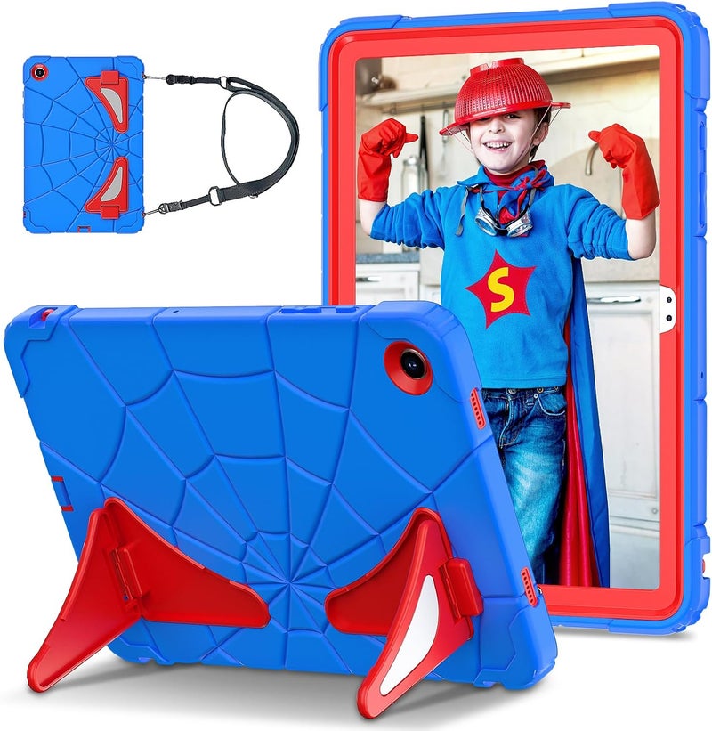 avakot Samsung Galaxy Tab A9 Plus Case for Kids 11 Inch 2023 (Fit Model: SM-X210/X216/X218), Lightweight Shockproof Kids Friendly Cover with Shoulder Strap for Samsung Galaxy A9+ Tablet, Blue Red - Image 1