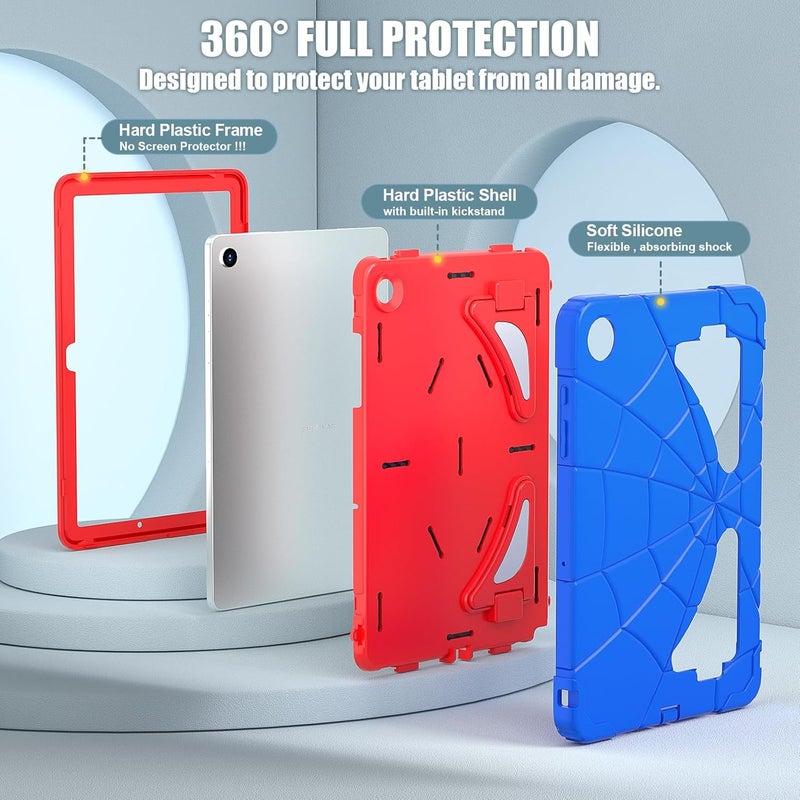 avakot Samsung Galaxy Tab A9 Plus Case for Kids 11 Inch 2023 (Fit Model: SM-X210/X216/X218), Lightweight Shockproof Kids Friendly Cover with Shoulder Strap for Samsung Galaxy A9+ Tablet, Blue Red - Image 4