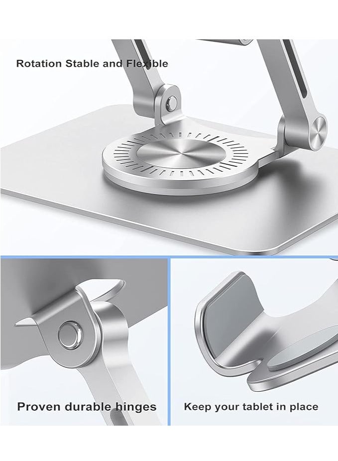 General Tablet Desktop Stand, Adjustable 360° Swivel Base, Heavy Duty Aluminum Aloy, Compatible with 4.7-12 Inch Tablet or iPad, Office Home Kitchen Student Stand  - Image 4