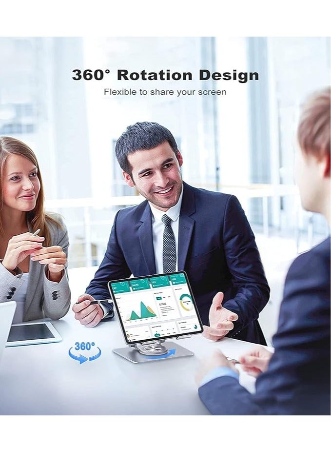 General Tablet Desktop Stand, Adjustable 360° Swivel Base, Heavy Duty Aluminum Aloy, Compatible with 4.7-12 Inch Tablet or iPad, Office Home Kitchen Student Stand  - Image 5