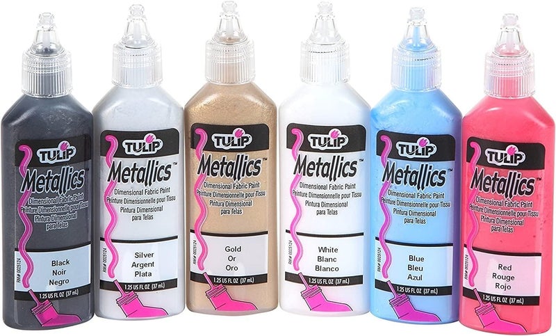 TULIP 17581 Dimensional Metallic Fabric Paint Set - 6 Pack of Vibrant Colors - Image 2