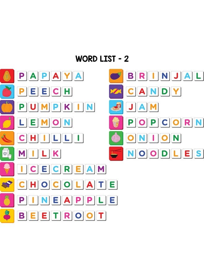 Play Panda Magnetic Learn to Spell : Food with 32 Picture and 72 Letter Magnets, Magnetic Board and Spelling Guide - Image 5