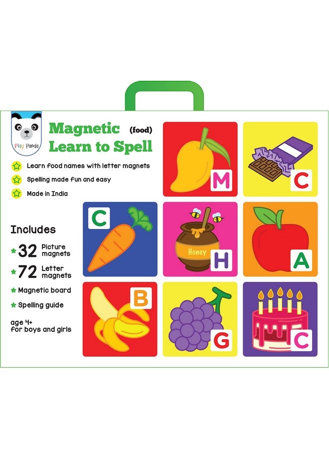 Play Panda Magnetic Learn to Spell : Food with 32 Picture and 72 Letter Magnets, Magnetic Board and Spelling Guide - Image 2