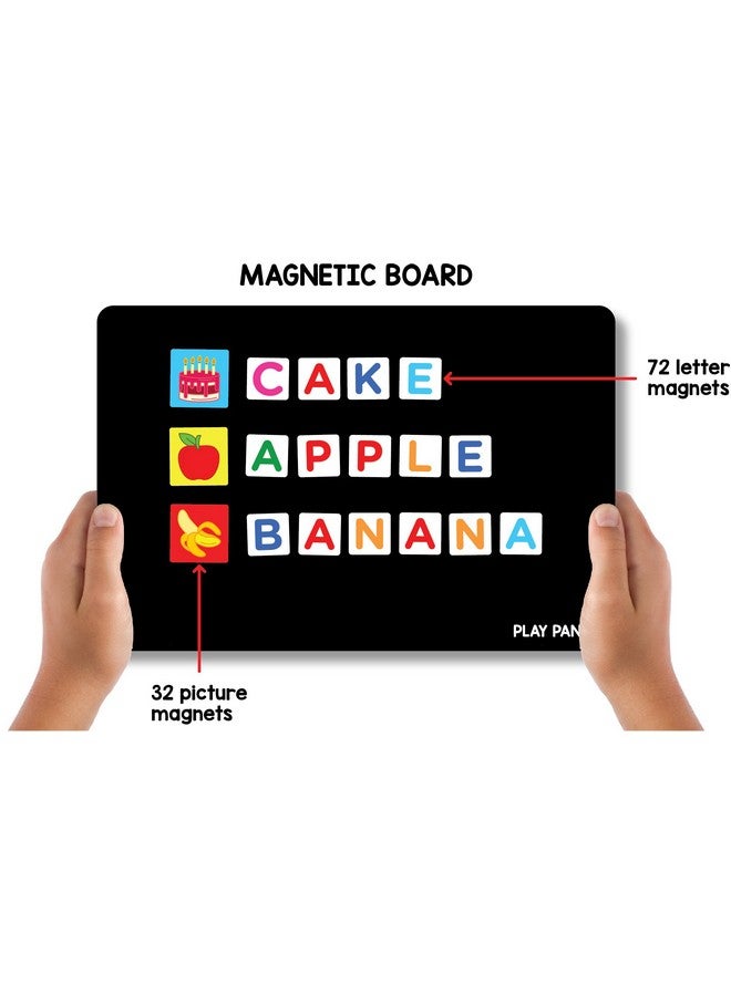 Play Panda Magnetic Learn to Spell : Food with 32 Picture and 72 Letter Magnets, Magnetic Board and Spelling Guide - Image 3