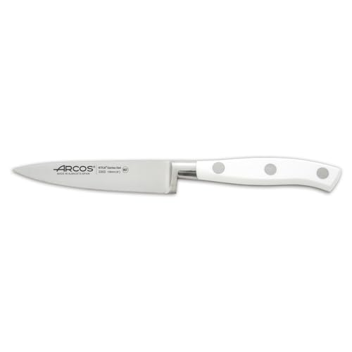 Arcos Forged Knife 4 Inch Stainless Steel. Kitchen Knife for Peeling Fruits and Vegetables. Ergonomic Polyoxymethylene Handle and 100mm Blade. Series Riviera Blanc. Color White - Image 1