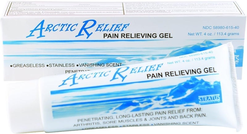 Arctic Relief Pain Relieving Gel , Long-Lasting Relief from Arthritis, Sore Muscles, Joints and Back, 3.5% Natural Menthol, 4 OZ - 2 Pack