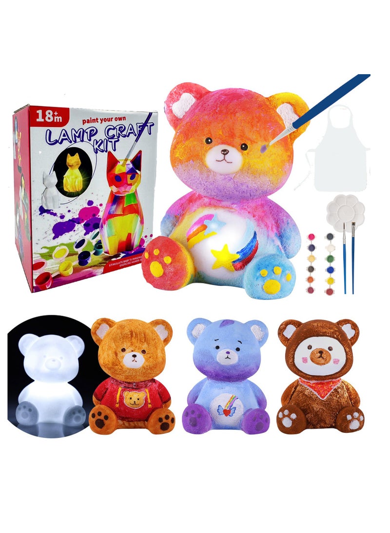 مجموعة مصباح بينت يور اون بير، مجموعة لوازم فنية وحرفية، مجموعة رسم للاطفال من سن 6-12 سنة، الفنون والحرف اليدوية للاطفال من سن 8-12 سنة، العاب للبنات والاولاد هدية عيد ميلاد للاعمار من 3 4 5 6 7 8 9 - Image 1