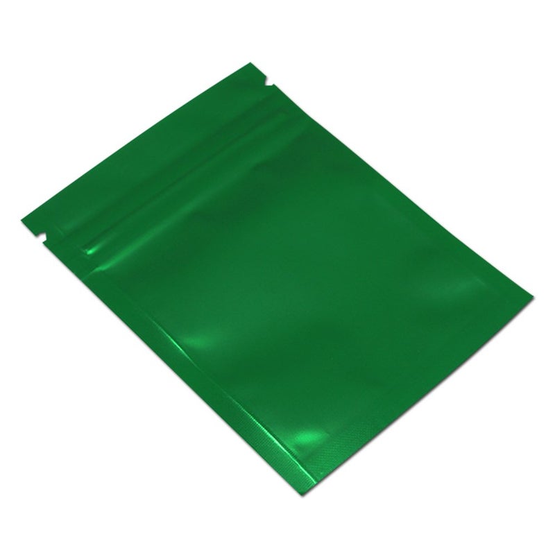 FERENLI FERENLI 100 Pcs Mylar Zipper Lock Food Storage Bag Matte Aluminum Foil Airtight Bag with Front Window Plastic Packaging Pouch for Zip Flat Heat Seal Lock Resealable (7.5x10cm (3x3.9 inch)  Green)  - Image 4