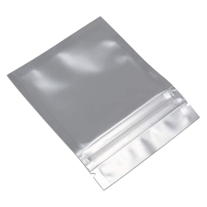 FERENLI FERENLI 100 Pcs Mylar Zipper Lock Food Storage Bag Matte Aluminum Foil Airtight Bag with Front Window Plastic Packaging Pouch for Zip Flat Heat Seal Lock Resealable (7.5x10cm (3x3.9 inch)  Green)  - Image 5