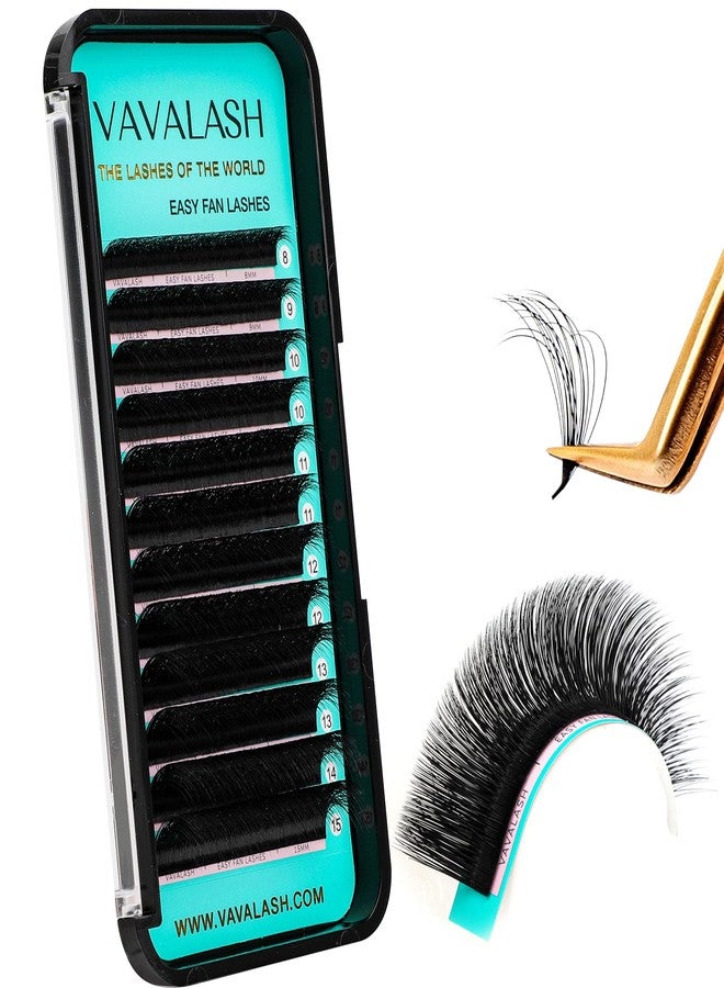 VAVALASH Easy Fan Lash Extensions 3D Effect Self Fanning Lashes Rapid Volume Eyelash Extensions 3D Layers Automatic Blooming Camellia Easy Fan Lashes(0.07-D-8-15mm) - Image 1