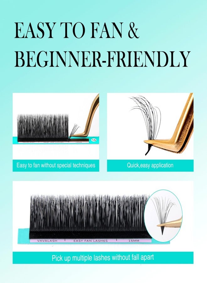 VAVALASH Easy Fan Lash Extensions 3D Effect Self Fanning Lashes Rapid Volume Eyelash Extensions 3D Layers Automatic Blooming Camellia Easy Fan Lashes(0.07-D-8-15mm) - Image 5