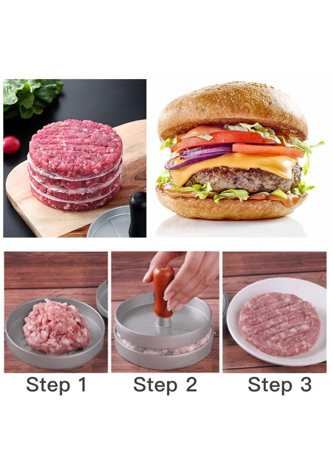 Stainless Steel Burger Meat Press Mold Kitchen Tool for BBQ Grilling Outdoor Cooking - Image 2