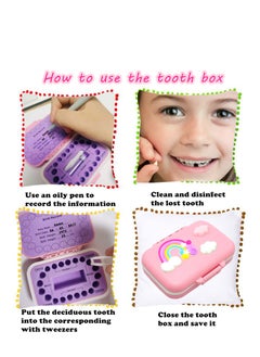 SYOSI Baby Teeth Keepsake Box, Tooth Organizer for Lost Teeth, for Baby and Kids, Rainbow Pink  - Image 5