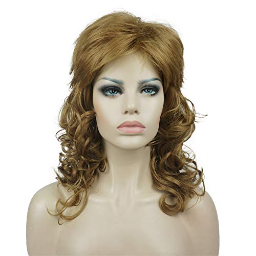 Aimole Lady Women Natural Long Curly Wavy Wig Synthetic Hair Full Wigs (19-Light Strawberry Blonde) - Image 1