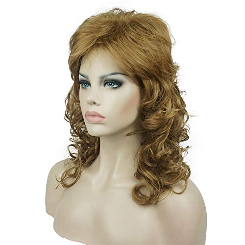 Aimole Lady Women Natural Long Curly Wavy Wig Synthetic Hair Full Wigs (19-Light Strawberry Blonde) - Image 2