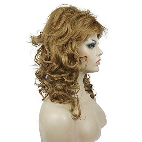 Aimole Lady Women Natural Long Curly Wavy Wig Synthetic Hair Full Wigs (19-Light Strawberry Blonde) - Image 4