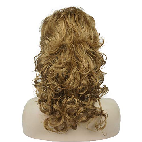 Aimole Lady Women Natural Long Curly Wavy Wig Synthetic Hair Full Wigs (19-Light Strawberry Blonde) - Image 5