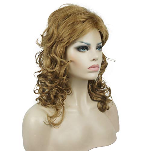 Aimole Lady Women Natural Long Curly Wavy Wig Synthetic Hair Full Wigs (19-Light Strawberry Blonde) - Image 3