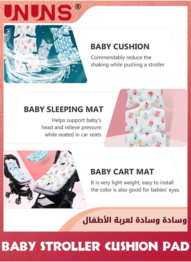UNUNS Baby Stroller Cushion Pad,Universal Breathable Thick Pad,Baby Seat Liners,Baby Head Body Support Car Protector,Stroller Cushion,Pushchair Neck  - Image 2