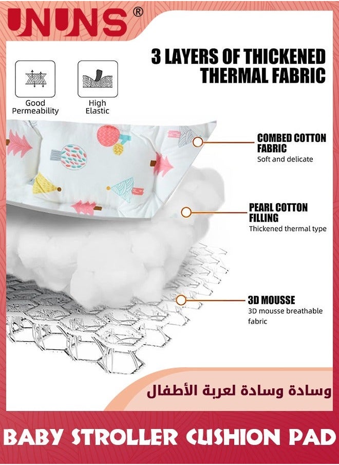 UNUNS Baby Stroller Cushion Pad,Universal Breathable Thick Pad,Baby Seat Liners,Baby Head Body Support Car Protector,Stroller Cushion,Pushchair Neck  - Image 4