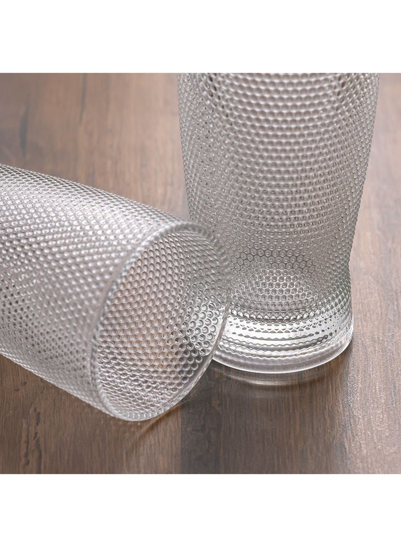 DANUBE HOME طقم كؤوس زجاجية مينييتا 4 قطع – كؤوس شرب أنيقة ومتينة للاستخدام في المنزل والمكتب، مثالية للماء، العصير، الكوكتيلات، أدوات المطبخ الزجاجية 330 مل - Image 3